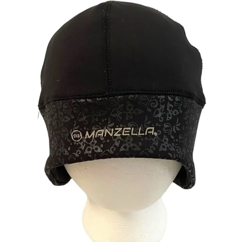 Manzella Get Intense Ponytail Beanie Black Womens One Size Running Hat Skull Cap